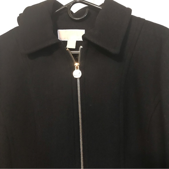 Black Michael Kors Hooded Notched-Collar Coat, Created by Macys - Picture 9 of 16